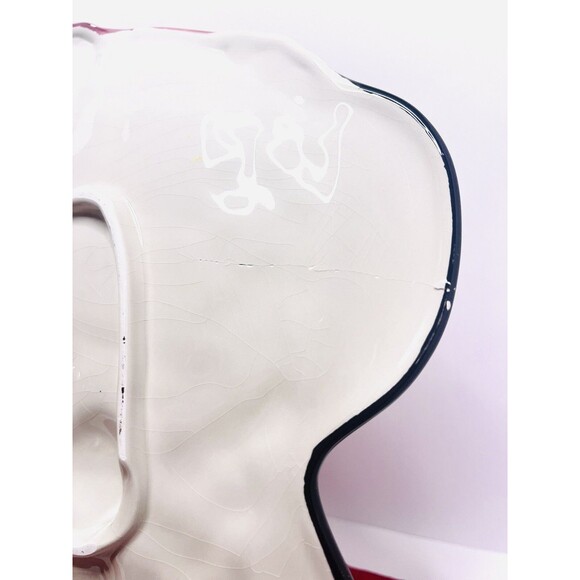 Vintage Jay Import Santa Cookie Platter Ceramic Christmas Tray 16” Plaid - Picture 10 of 14